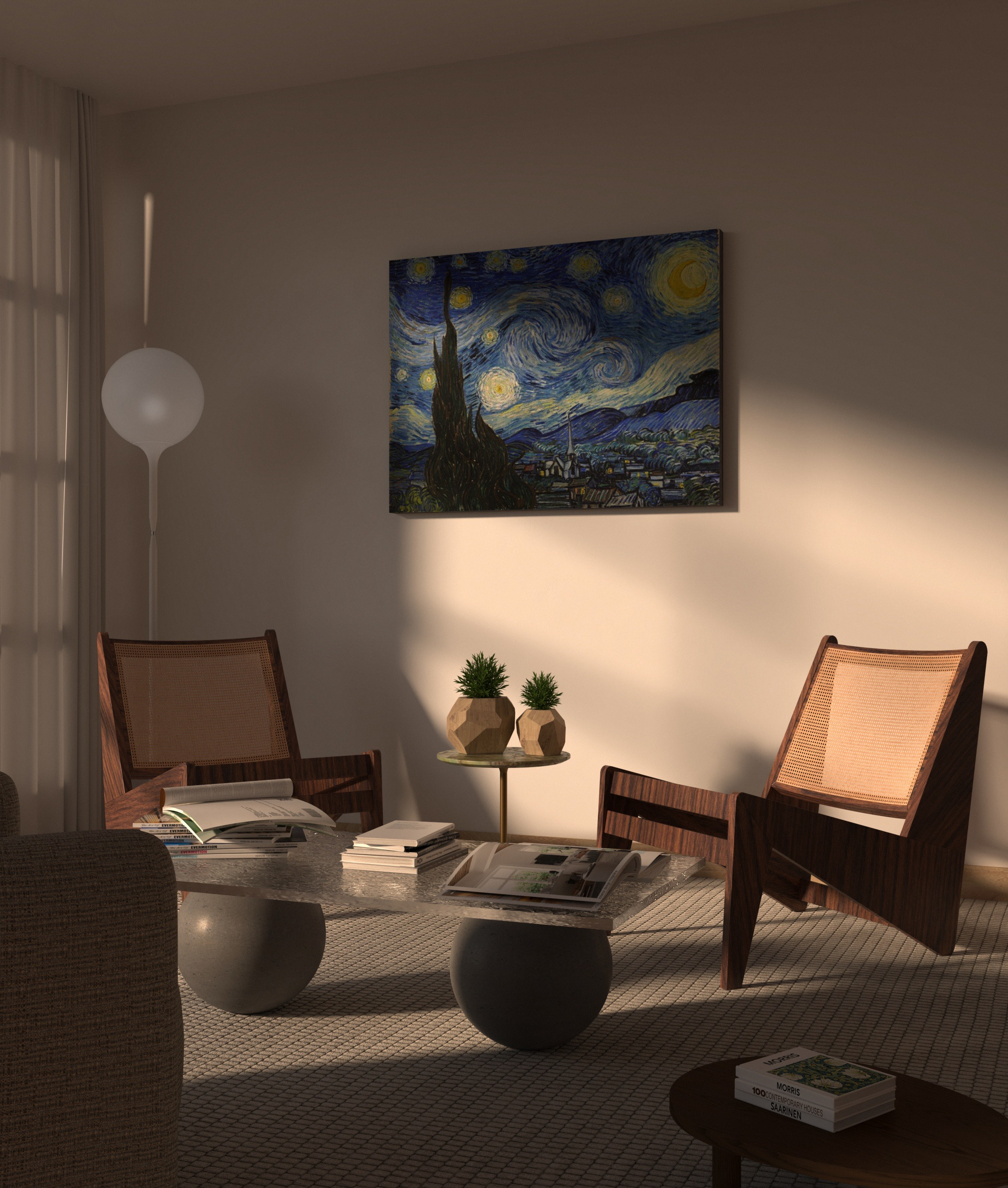 Sala de estar minimalista